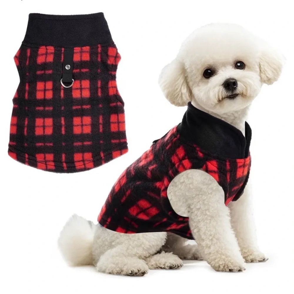 Red and Black Plaid Dog Sweater